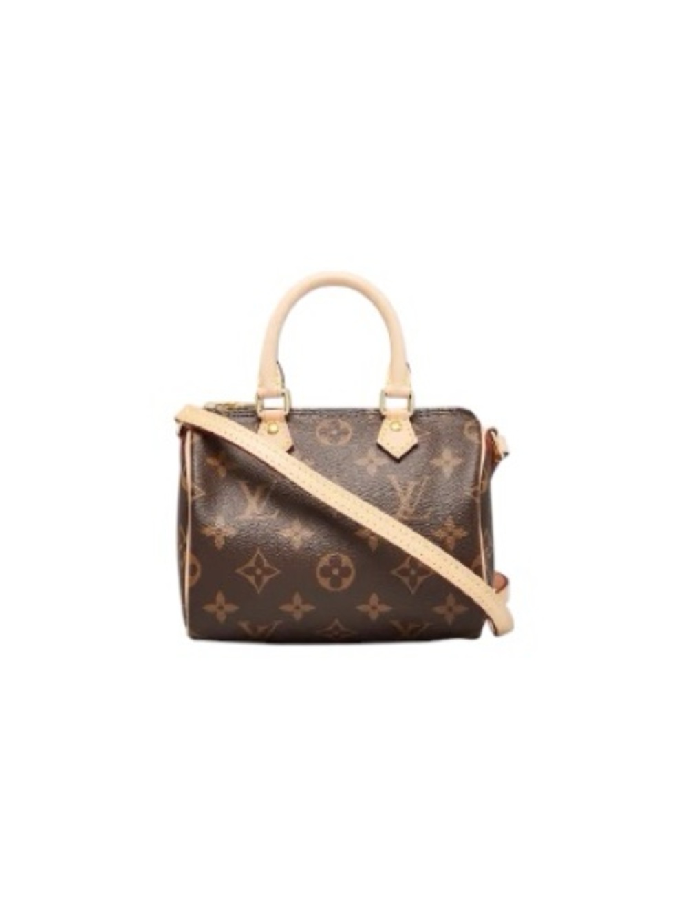 Auth LOUIS VUITTON LV Nano Speedy Monogram Bag *Original Version* Gold Hardware